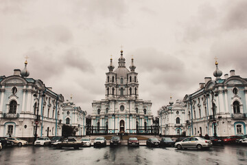 Fototapeta premium The Smolny Cathedral in St. Petersburg