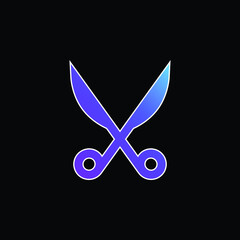 Obraz premium Baber Scissors blue gradient vector icon