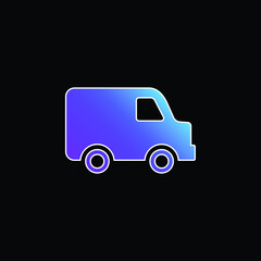 Black Delivery Small Truck Side View blue gradient vector icon