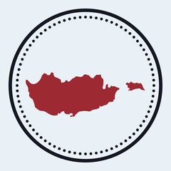 Cyprus round stamp. Round logo with country map and title. Stylish minimal Cyprus badge with map. Vector illustration.