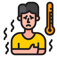 thermometer color line style icon