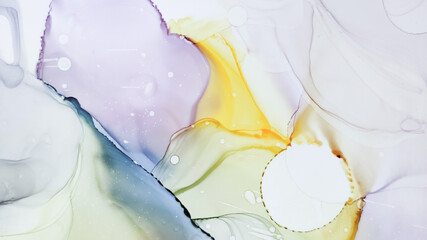 Alcohol ink. Sophisticated Landscape. Abstract