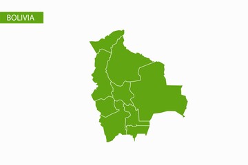 Fototapeta premium Bolivia green map detailed vector.