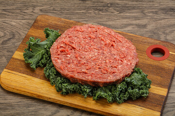Raw beef burger cutlet for burger