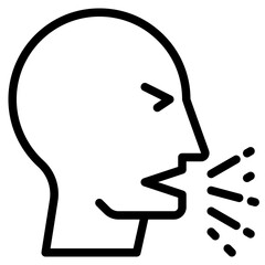 cough outline style icon