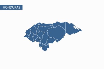 Honduras blue map detailed vector.