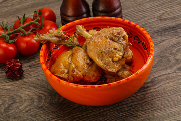Rabbit stew in spicy sauce
