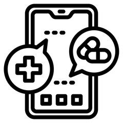 mobilephone outline style icon