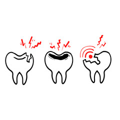 hand drawn doodle toothache illustration icon isolated