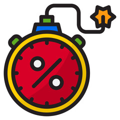 clock color line style icon