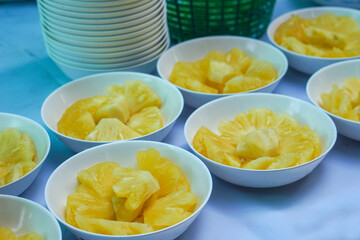 lots of pineapples in a plate