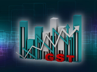 3d rendering Stock market online business concept. business Graph 