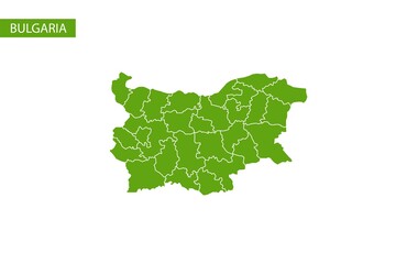 Bulgaria green map detailed vector.