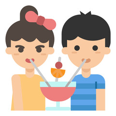 Lovers drink cocktail