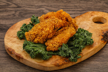 Hot fried crispy chicken wings