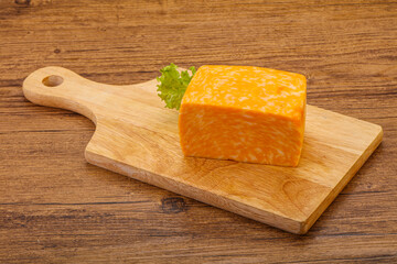 Marble cheese brick over board