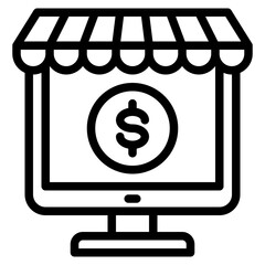 shop outline style icon