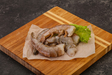 Raw tiger prawn for cooking