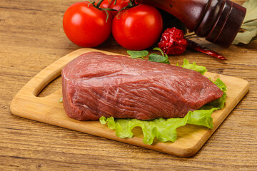Raw beef piece for cooking