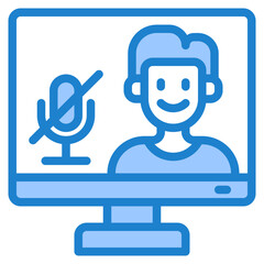 worker blue style icon