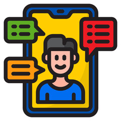 work from home color line style icon