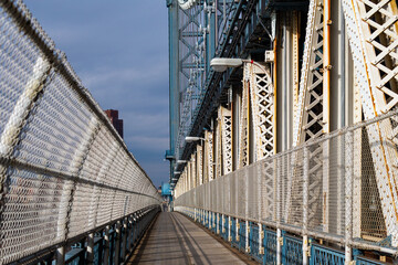 Walkway along Manhattan Bridge, New York City