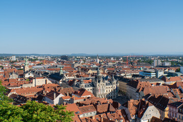 Fototapeta na wymiar Blick über die Stadt Graz vom Schlossberg aus