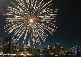 Large firework over Lower Manhattan