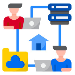 cloud server flat style icon