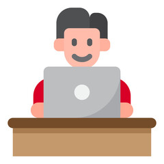 work from home flat style icon