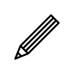 Pencil icon. Black contour linear silhouette. Side view. Vector simple flat graphic illustration. The isolated object on a white background. Isolate.