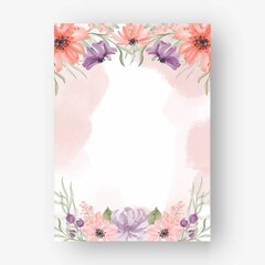 beautiful watercolor flower frame