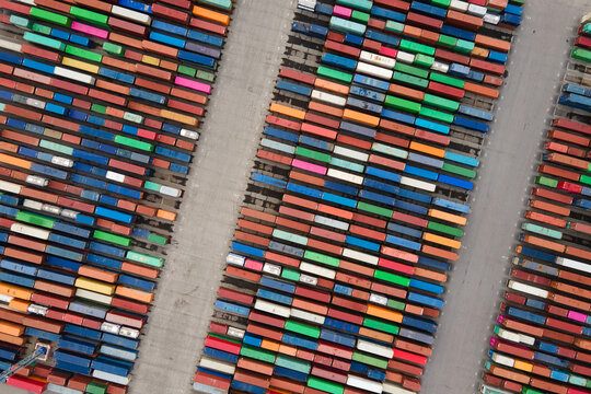 shipping containers in the port