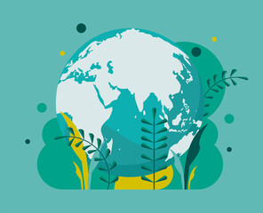 planet earth in garden