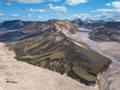 Aeriel view of Landmannalaugar.  Iceland