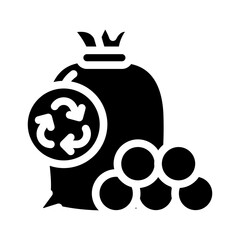 drying balls zero waste glyph icon vector. drying balls zero waste sign. isolated contour symbol black illustration