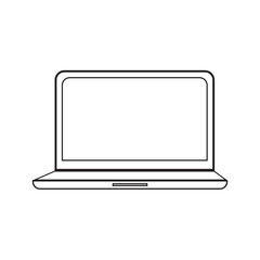 laptop computer line icon symbol on white background.business technology concept vector