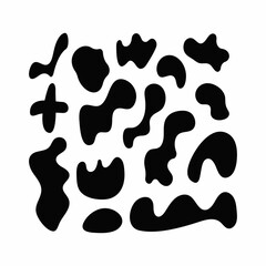 Set of abstract organic shapes. Collection of isolated elements. Vector illustration.