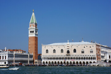 Fototapeta na wymiar View of Piazza San Marco, Doge's Palace from the Grand Canal