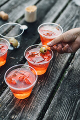 camping/glamping cocktail party with aperol spritz