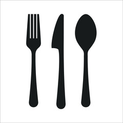 Spoon, fork and knife icons symbol vector elements for infographic web