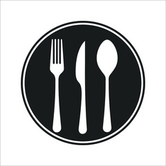 Spoon, fork and knife icons symbol vector elements for infographic web