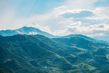 dark clouds over the mountains