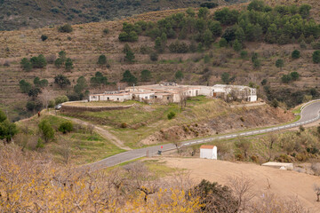 group of farmhouses in the mountains in southern Spain