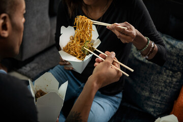 Loft: Anonymous Friends Eating Lo Mein And Broccoli