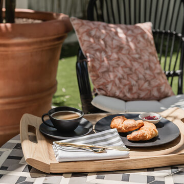Outdoor breakfast tray