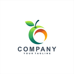 fruit mango gradient logo design