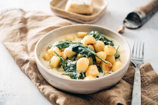 Food: Gnocchi with creamy sauce