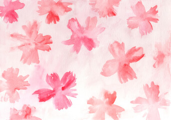 Floral watercolor background. Aged paper crumpled texture.