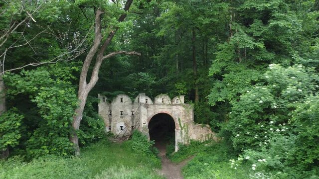 small old archway of a castle in lower austria